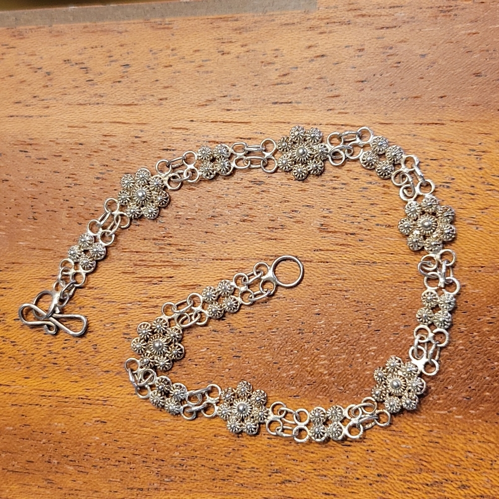 Silver Rosette Bracelet